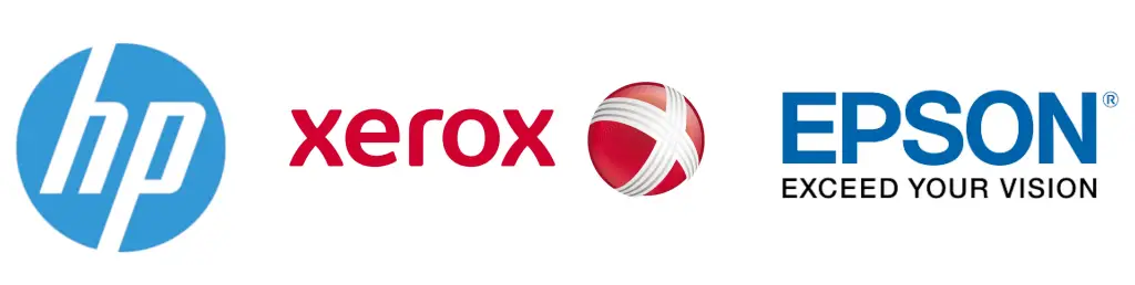 Hp, Xerox and Epson Logos